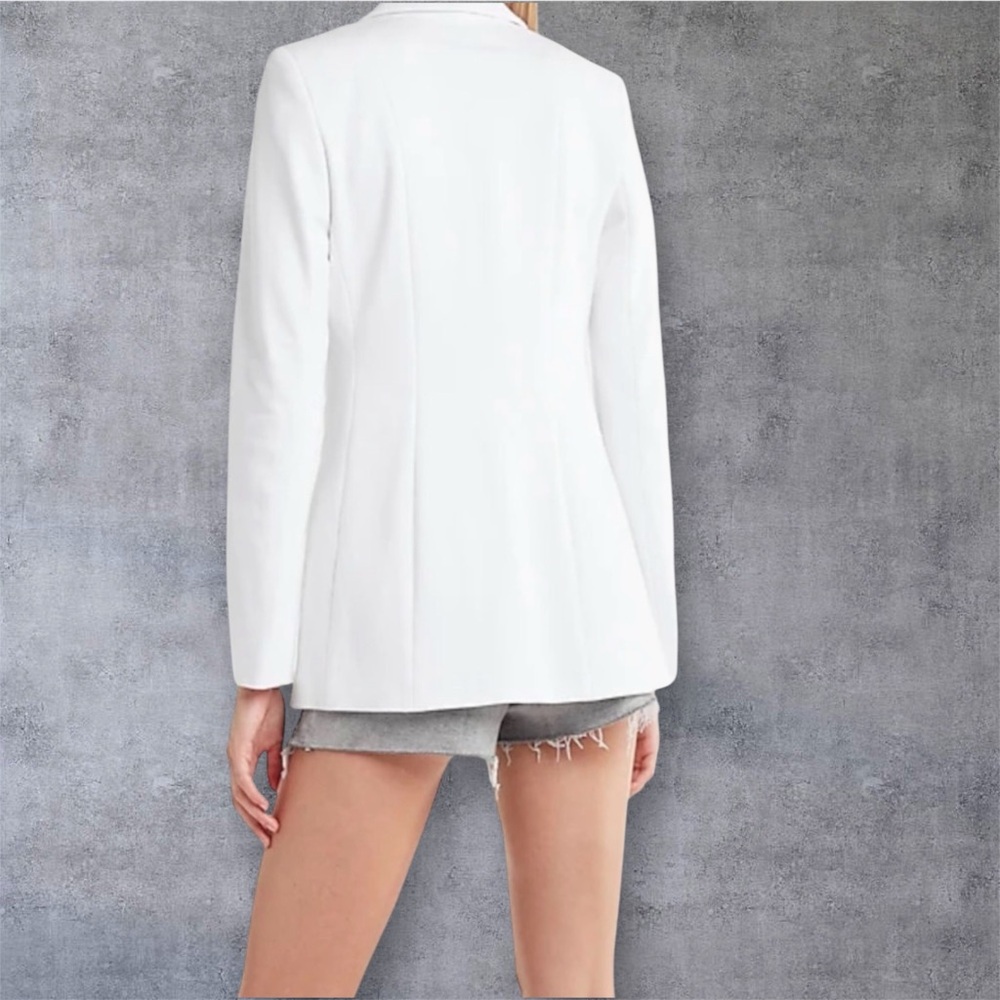 NWT✨Express White Blazer Columnist Open Front Boyfriend Size XS - Picture 6 of 9